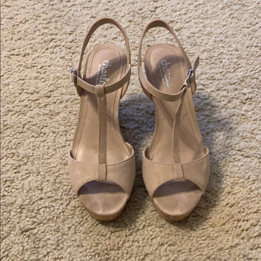Nude wedge heels